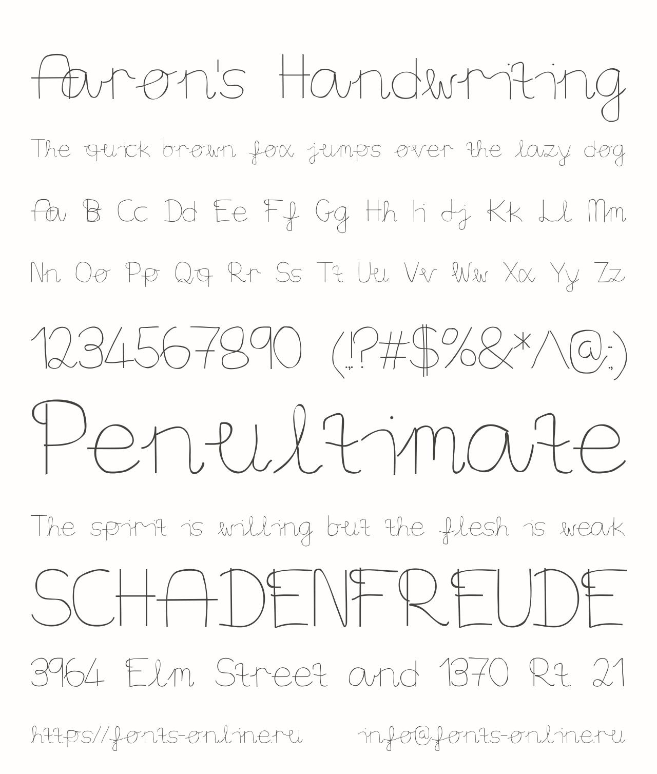 Aaron\u0027s Handwriting Free Font Download